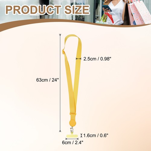 1Pack Adjustable Phone Lanyard for Smartphones, Yellow - Zdjęcie 2 z 6