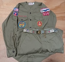 1970s .Boy Scouts Uniform First Class Rank w/Patches Belt Slides Michigan