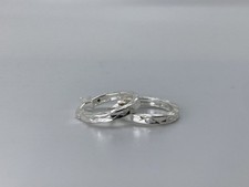 Sterling Silver 15mm Etched Design Round Lightweight Unisex Hoop Earring
