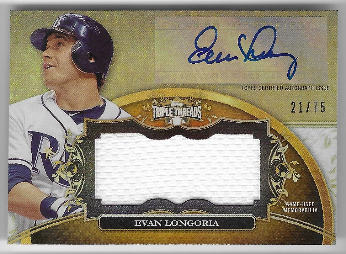 Evan Longoria Autographed Baseball Sports Trading Cards