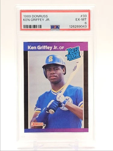 KEN GRIFFEY JR. 1989 DONRUSS RATED ROOKIE MARINERS #33 RC PSA 6 Q3917