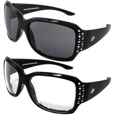 Birdz Eyewear LadyBird Women's Padded Motorcycle Sunglasses 3 Pairs Rhineston...
