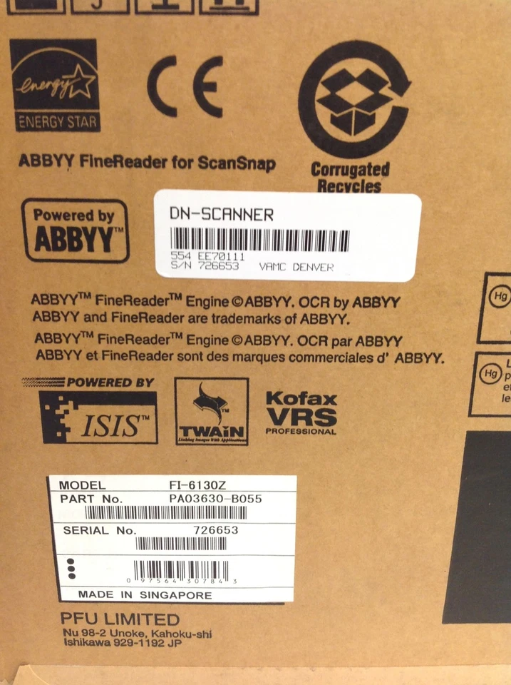 NEW Fujitsu Fi-6130Z Duplex Pass-Through Document Color Scanner w/ Ac Adapter - Image 4 of 4