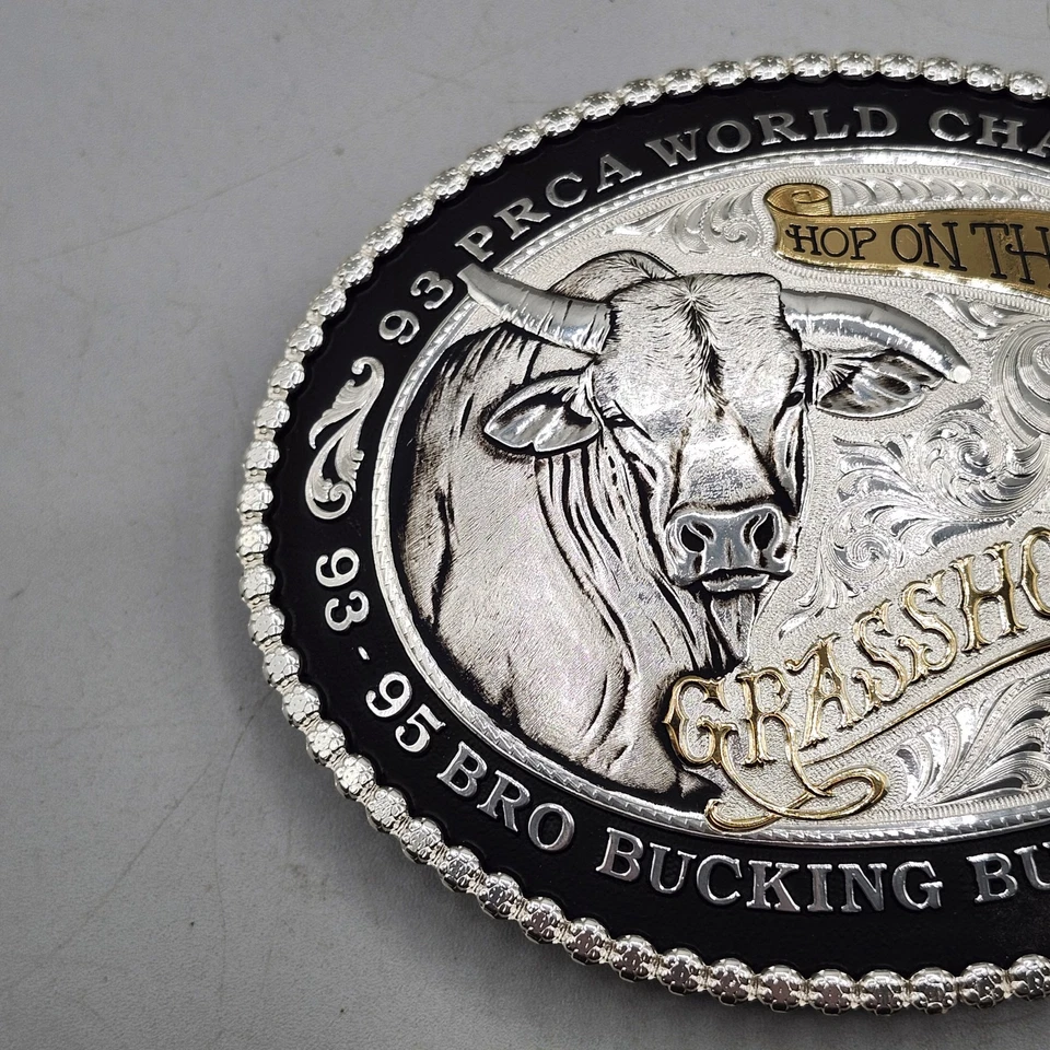Новый Montana Silversmiths КУЗНЕЧИК Чемпион Мира Бык Года Ремень ПРЯЖКА - Изображение 4 из 4