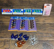 Lot C7 Christmas Replacement Bulbs Mixed Colors Ceramic Glass Tested 44pc