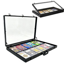 Trade Show Display Case Table Top Portable Aluminum Sports Card 34"x22" Black