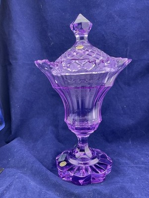 vintage alexandrite violet color vase/candy jar