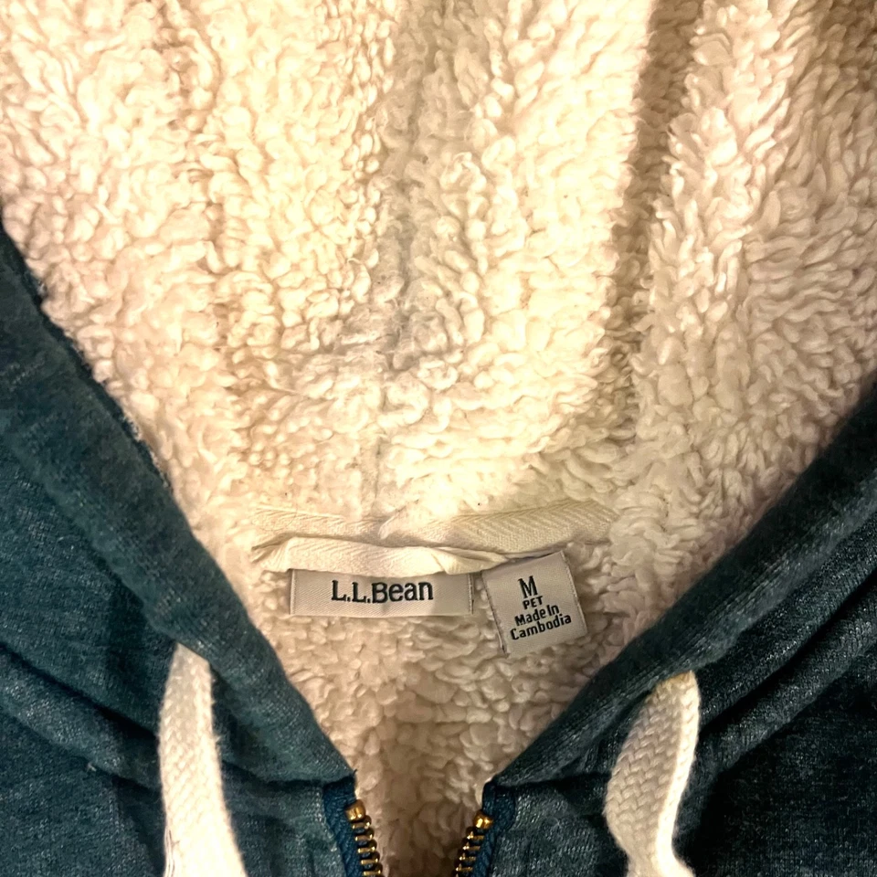 L.L. Толстовка женская с подкладкой Bean Sherpa средний размер миниатюрная зеленая - Изображение 4 из 4