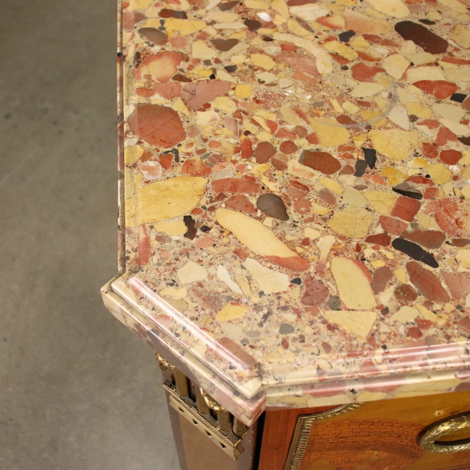 Cómoda neoclásica antigua con incrustaciones de André Louis Gilbert siglo XVIII Francia Foto 4 de 4