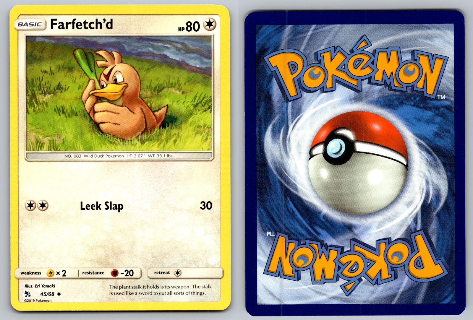 FARFETCH'D 45/68 UNCOMMON HIDDEN FATES POKEMON NM/M