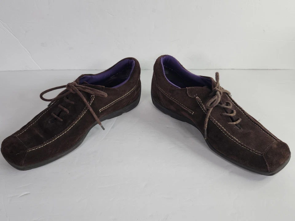 Zapatos Oxford cómodos de gamuza marrón con cordones en aerosoles Patchmaker S 8M Foto 3 de 4