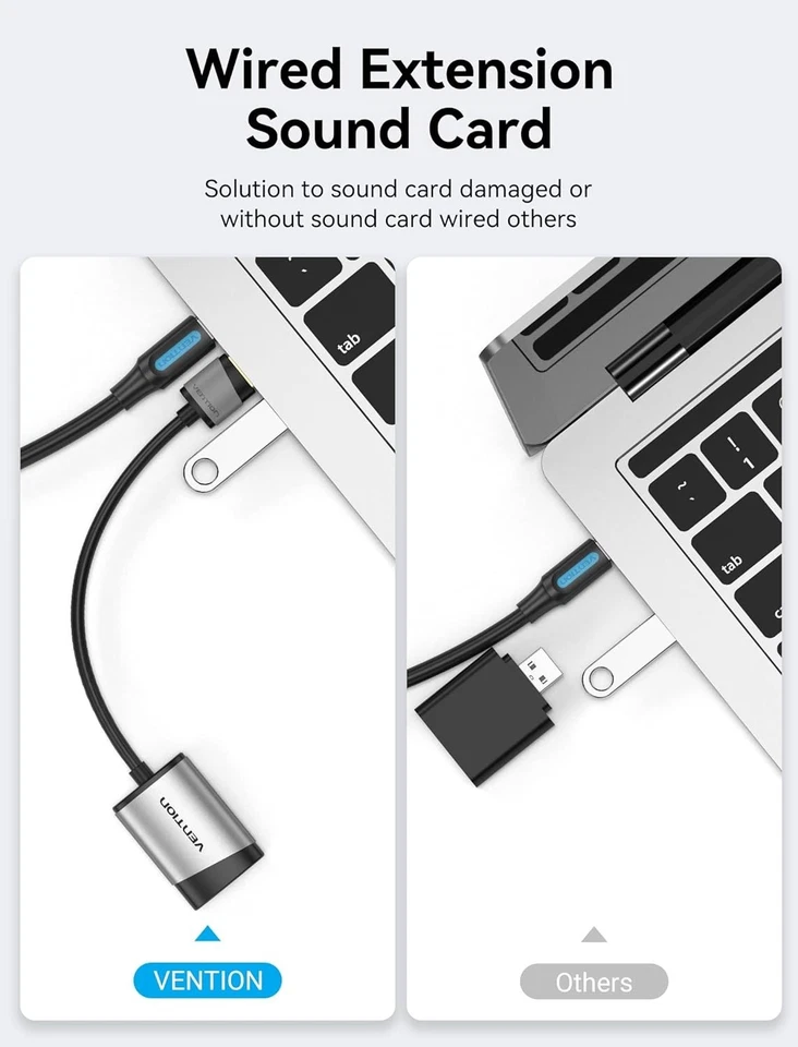 USB Audio Adapter - VENTION External Stereo Sound Card to 3.5mm... - Image 3 of 4