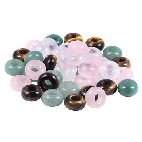TUMBEELLUWA 40pcs Crystal Stone Large Hole Beads Jewelry Making 8x14mm