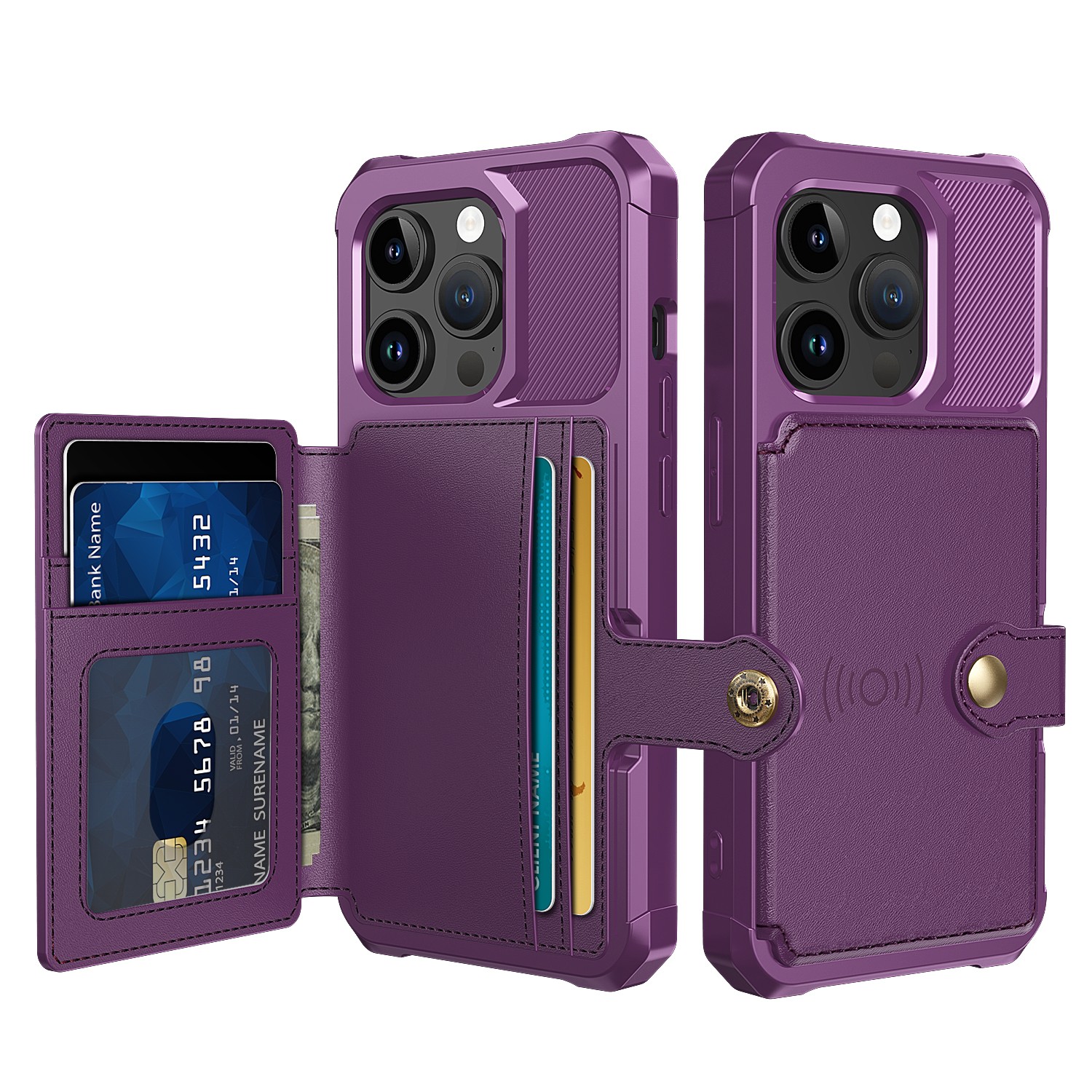 For iPhone 17 Pro Max 16e 15 14 13 Magnetic Back Flip Card Leather Wallet Case