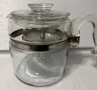 Vintage Pyrex Flame Ware 7756 Glass Percolator 6 Cup Coffee Pot ,USA.