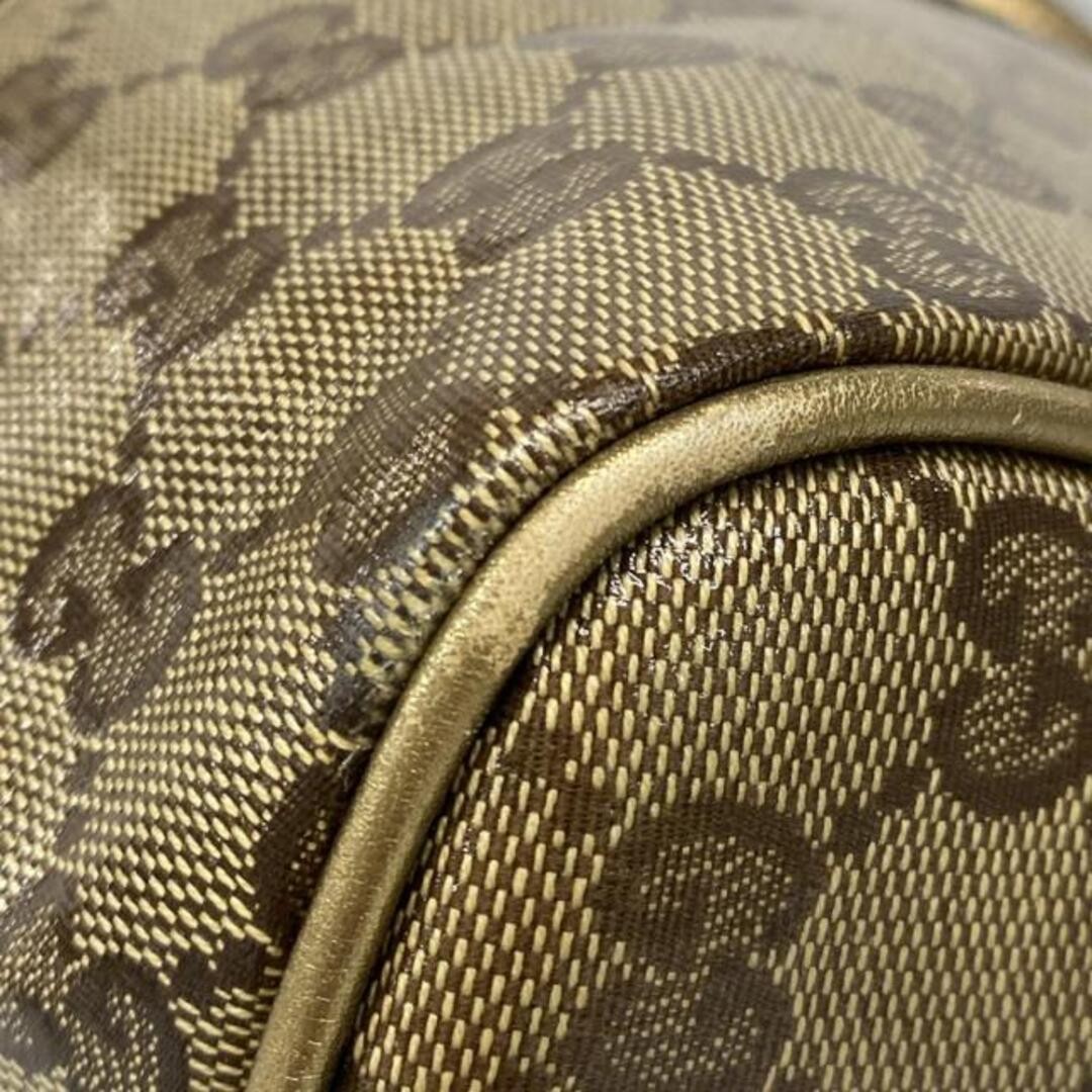 GUCCI Crystal GG Handbag Dark Brown Leather Gold Used thumbnail 7