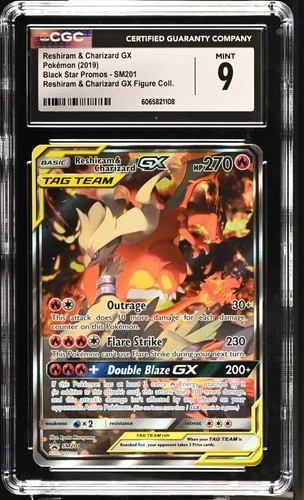2019 Pokemon Reshiram & Charizard GX SM201 Promo Holo CGC 9