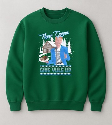 Never Gonna Give Yule Up Weihnachtssweatshirt, lustig Rick Astley Rock Roll Meme
