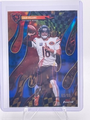 2025 NFL Topps Finest - Torchers Blue Refractor /99 - Caleb Williams #T-12