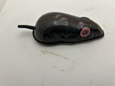 Vintage Tin Litho Rolling Toy Mouse 3" Long