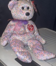 Ty Beanie Baby - 2001 SIGNATURE BEAR RARE RETIRED sparkle multicolored New-Mint 