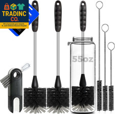 6 Pack Bottle Brush Set, 14" Long Handle Stainless Steel Bottle Cleaner Brush, 3