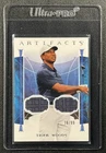 TIGER WOODS 2024 UD PORTFOLIO #2 ARTIFACTS MATERIAL SILVER PARALLEL RELIC 76/99