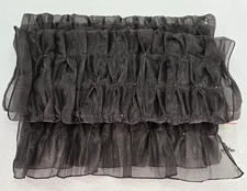 Cejon Accessories Chiffon Ruched Beaded Shawl Wrap Charcoal Gray Prom Wedding