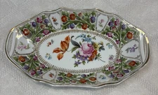 RW Bavaria Dresden Floral Porcelain Oval Pierced Serving Dish