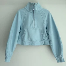 Lululemon Scuba Oversized Funnel Neck Small Powder Blue Thumbhole Sweatshirt