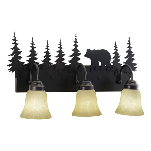 Bozeman 3-Light Bathroom Light in Rustic Style 13.75 Inches Tall and 24.75 - Picture 1 of 4