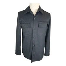 HART SCHAFFNER MARX  Black Shirt Jacket Men's Sz S Wool Polyester Blend