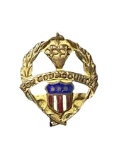WWI For God & Country Jesus Protect Me Lapel Pin Brooch Badge Shield Crest
