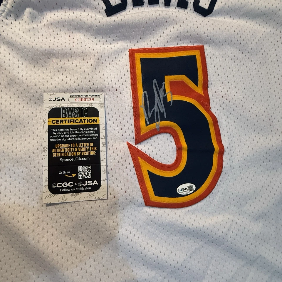 戴维斯男爵 #5 金州勇士队亲笔签名球衣和短裤套装 - JSA — 第 3/4 张图片