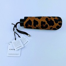Coach Mini Umbrella Leopard Print UV Protection SV/Brown Black Multi CC947 New