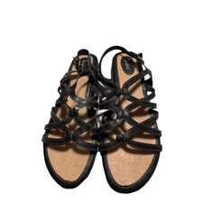 BOC Born Concept Sandals Women 12M Cora Black strappy faux leather Z27709 buckle