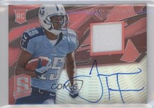 2013 Panini Spectra Rookie Red Signature Materials 17/25 Justin Hunter Auto 0s3