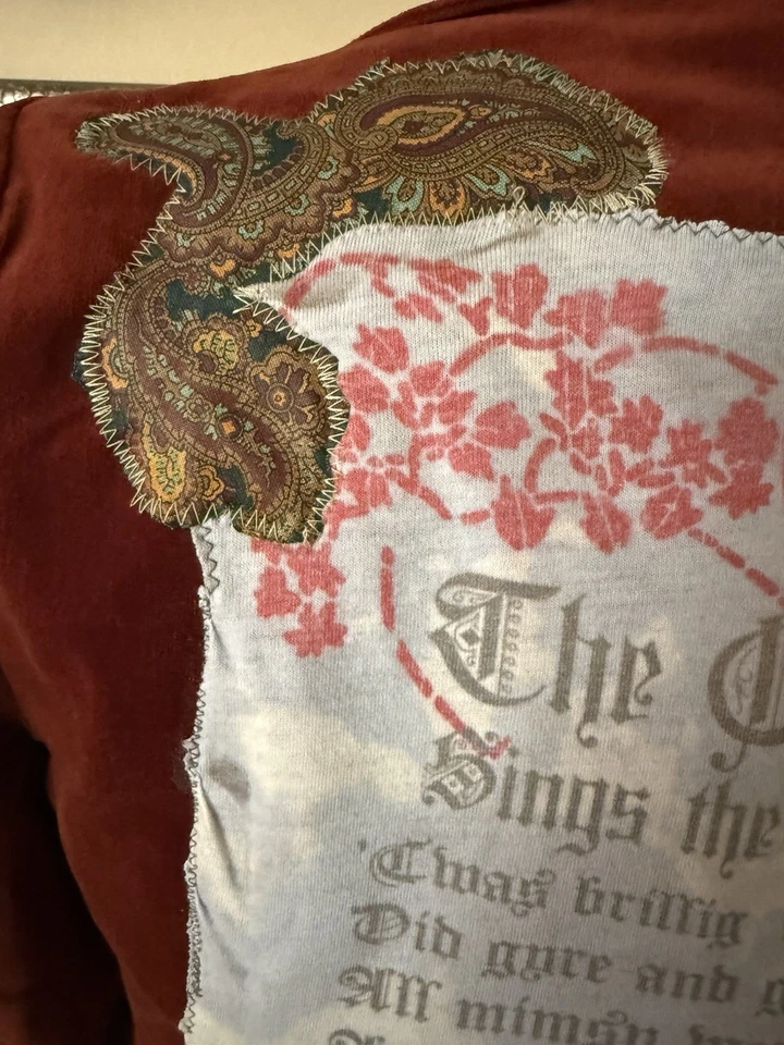 Tomboy of California блейзер размер 9 XS S вино бархат переработанный Jabberwocky Alice - Изображение 3 из 4