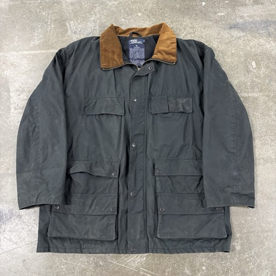 #ad Vintage Polo Ralph Lauren Oil Cloth Multipocket Field Jacket Mens Size Large $429.99