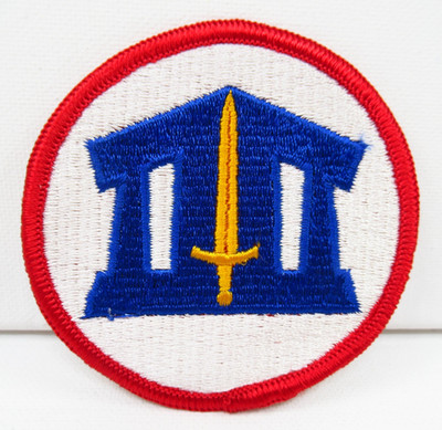 ROTC Patch Reserve Officer Training Corps Badge Sword Building Red Border