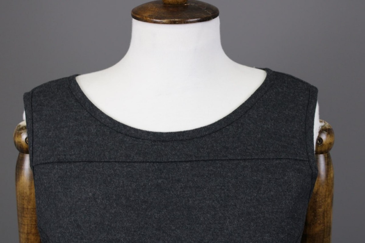 MARITHE FRANCOIS GIRBAUD Gray Wool Sleeveless Evening