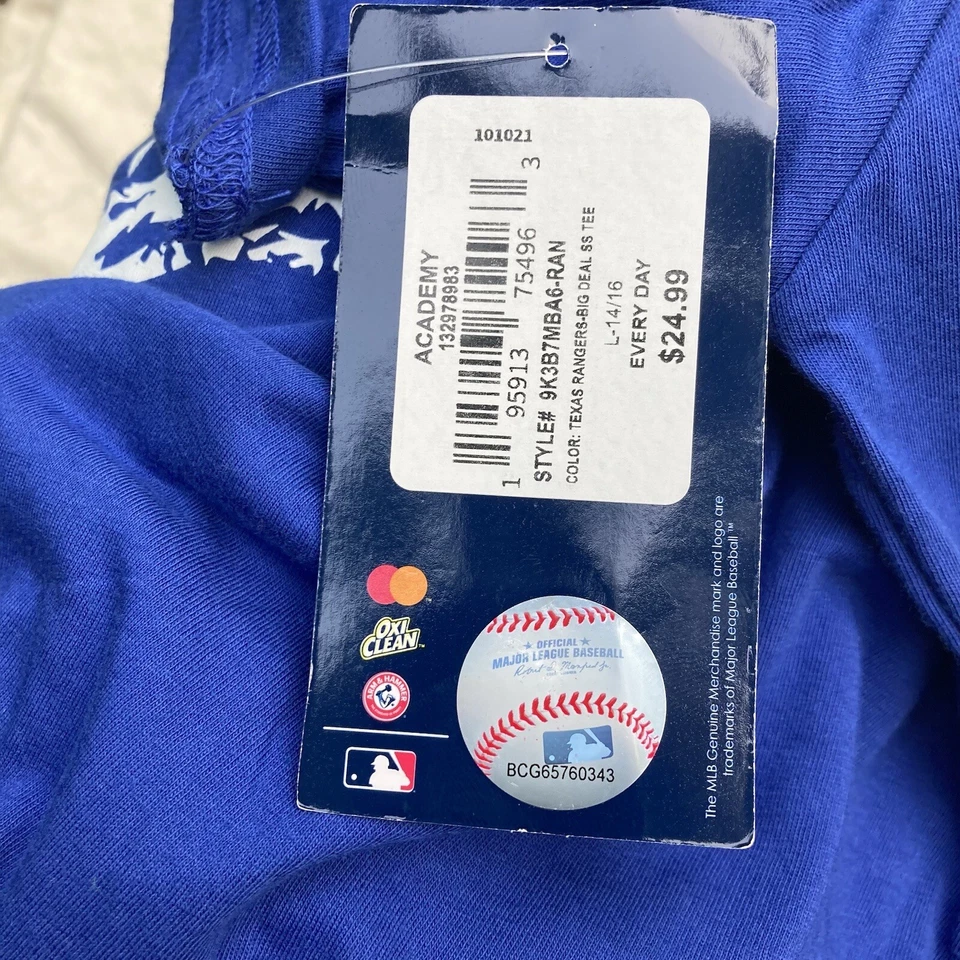 Camiseta Azul Texas Rangers Béisbol MLB Oficial Niñas GRANDE 14/16 Foto 2 de 4