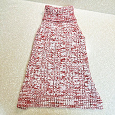 Red and White Cable knit Dog Sweater Size Large 18"L Pet Appreal