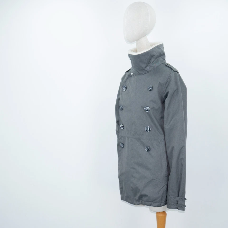 BURTON WINDSORS Fines Women's Gray Sherpa Parka Ski Snow Jacket Size M-L  - Image 3 of 4