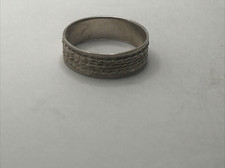Vintage Sterling Silver textured band size 10.75 ring, 925