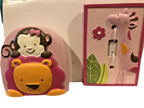 Tiddliwinks Night Light & Switch Cover " Sweet Safari" Collection - Picture 1 of 9