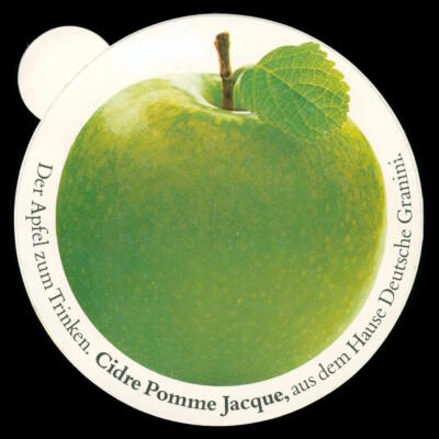 Advertising Stickers - Cider Pomme Jacque Apple - Granini - 10x10cm - Vintage 80s