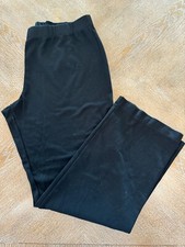 Chico  s Black Knit Pull On Stretch Pants Sz 3 Elastic Waist 36  Inseam 29  