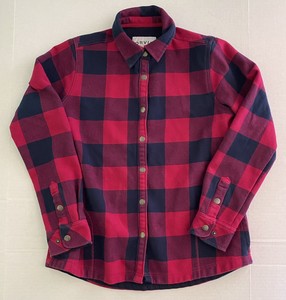 pink and white flannel jacket