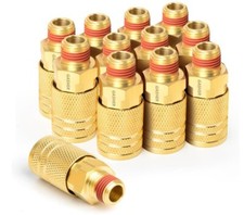 15PCS 1/4" Brass Male Industrial 1/4" MNPT Coupler Quick Connect Air Coupler